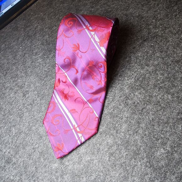 Ted Baker Repp Silk Tie Designer London Luxury USA Stripe 59" Classy Work - Picture 5 of 12